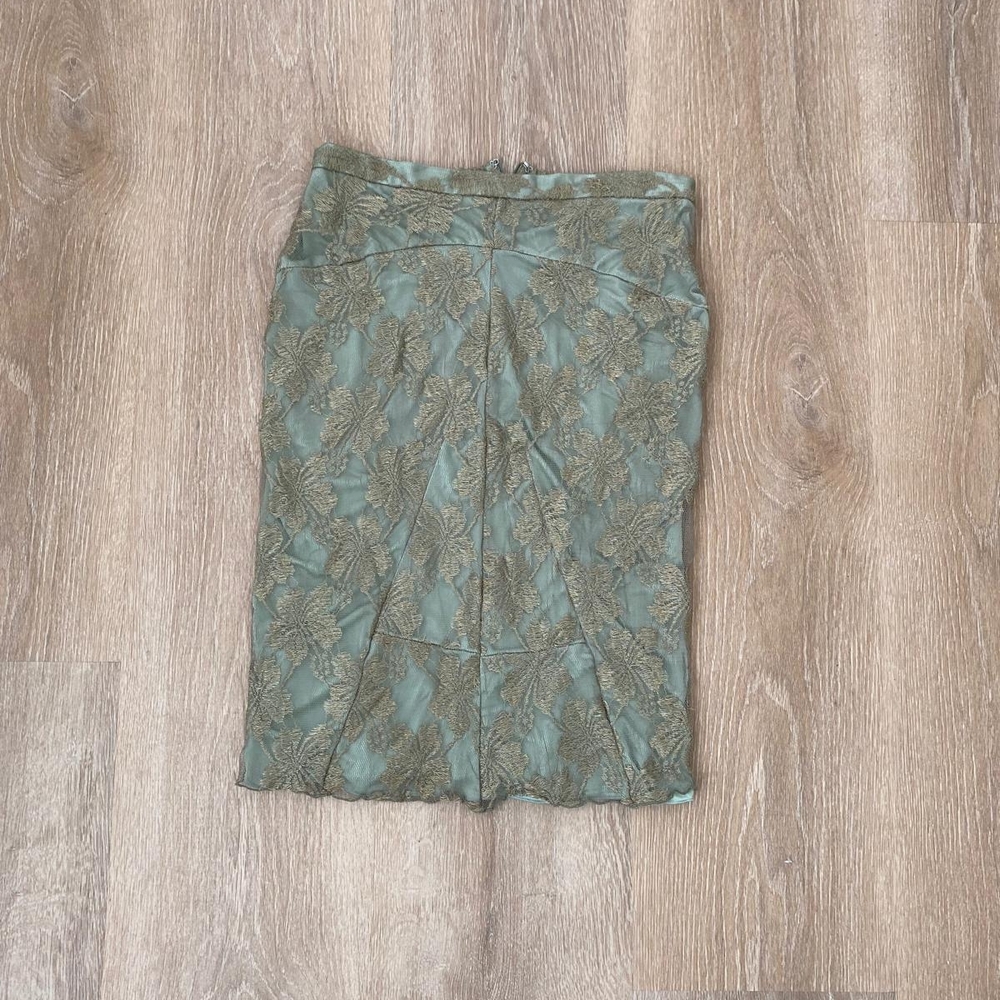 Arden B Green Lace Pencil Skirt